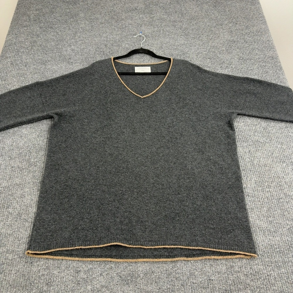 REI Sweater Womens Grey‎ 100% Lambs Wool Oversized Boat Neck Gorpcore Outdoor